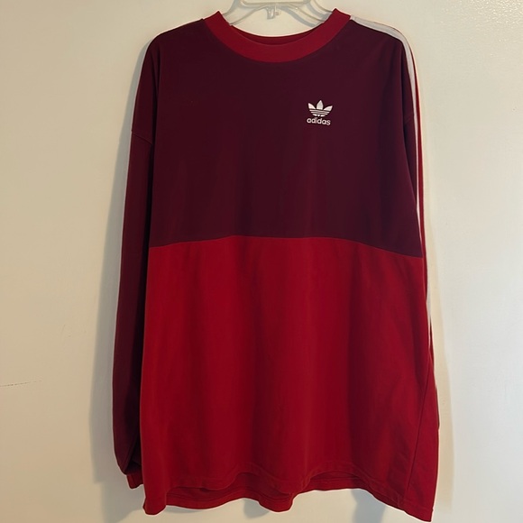 adidas Originals Other - Rare Adidas Original Color Block Dark Red and Maroon Crewneck fleece Sz XXL